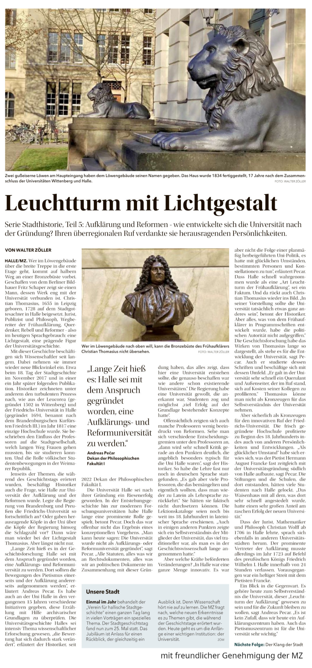Leuchtturm mit Lichtgestalt - MZ Artikel vom 22.12.2025