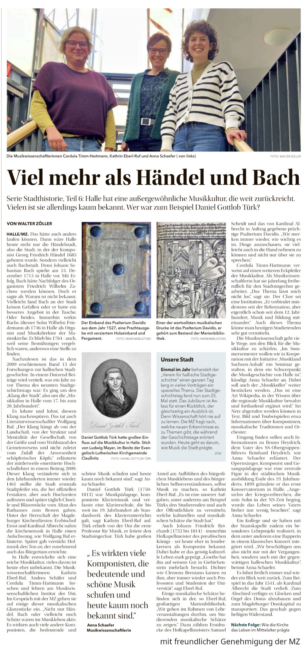 Viel mehr als Händel und Bach - MZ Artikel vom 29.12.2025
