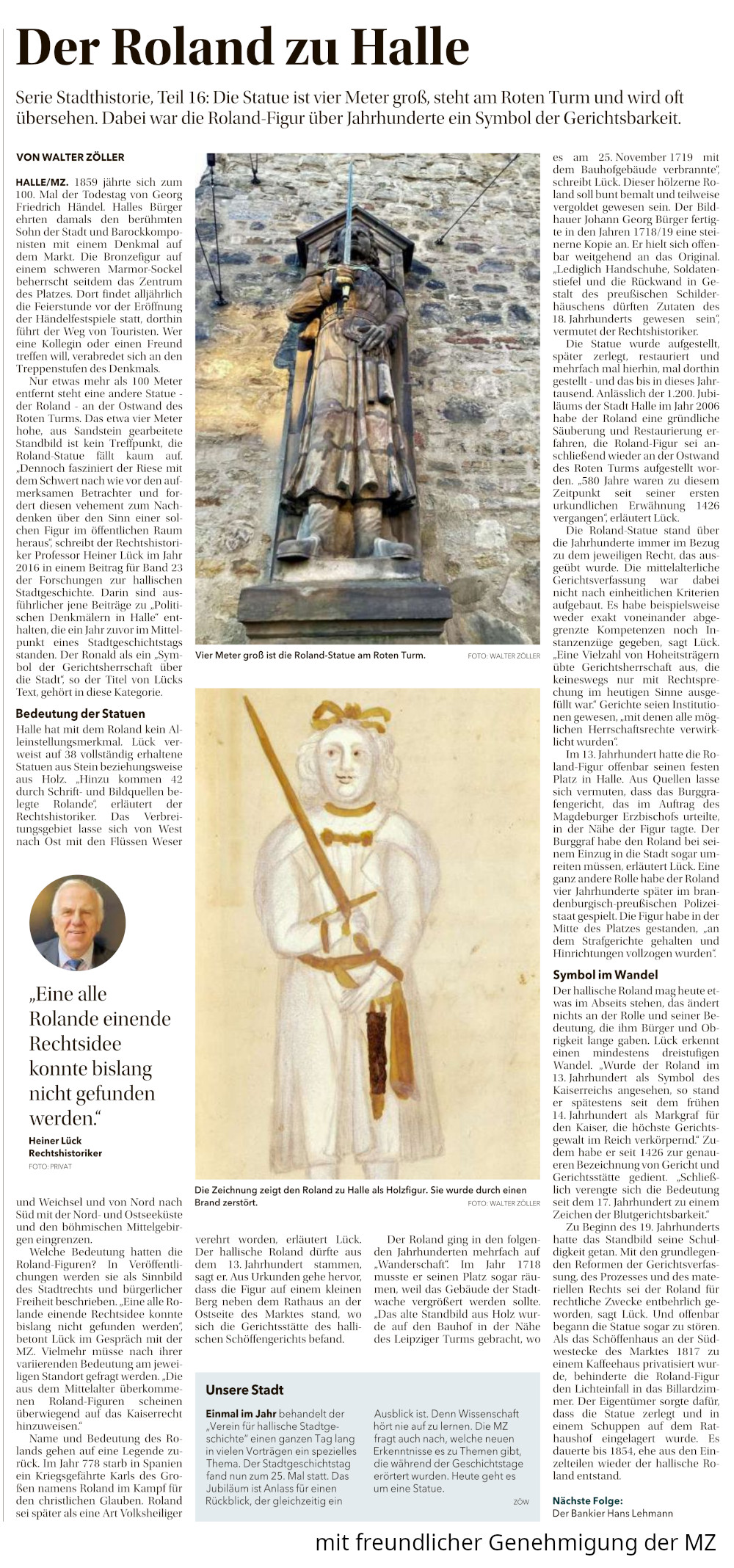 Der Roland zu Halle - MZ Artikel vom 09.03.2026