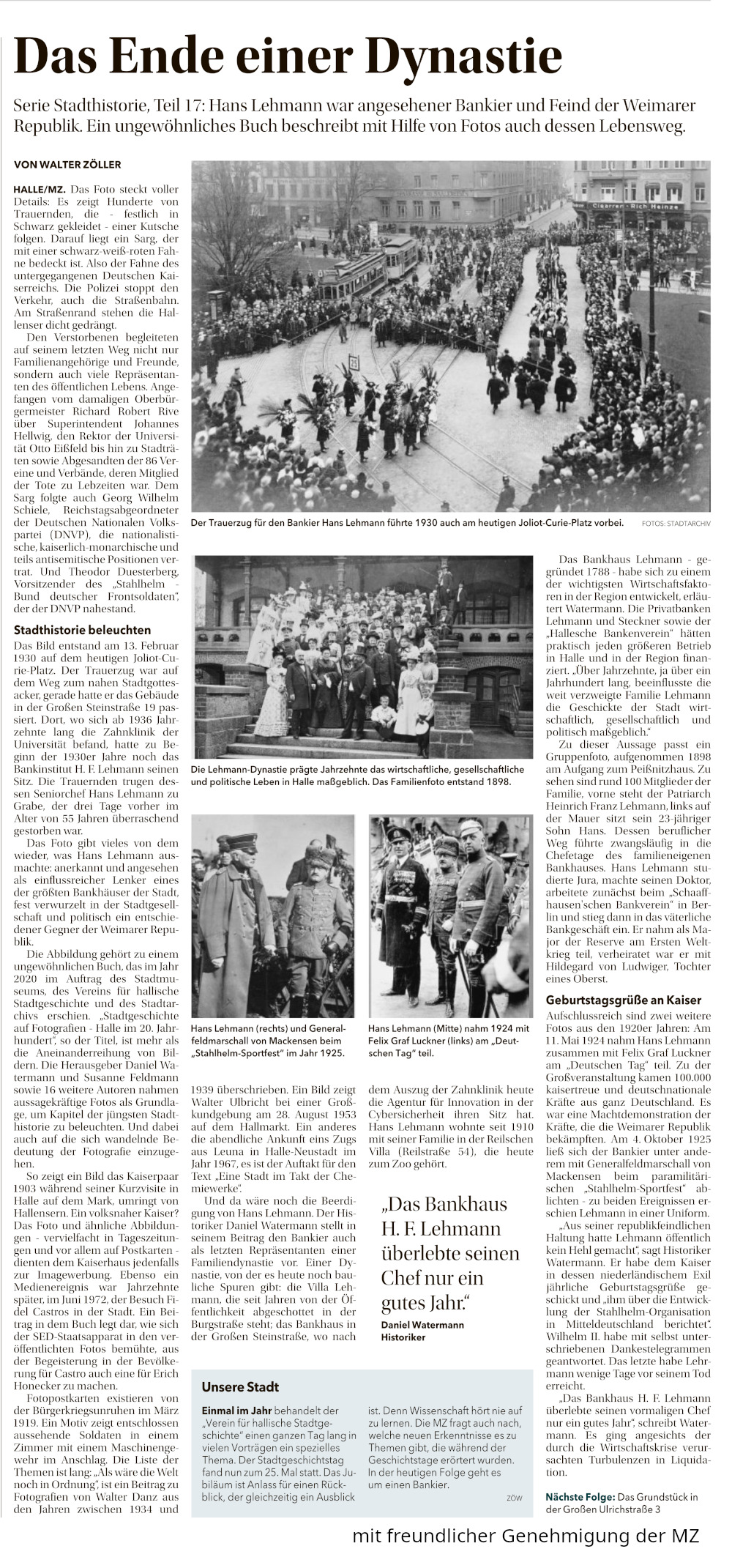 Das Ende einer Dynastie - MZ Artikel vom 16.03.2026