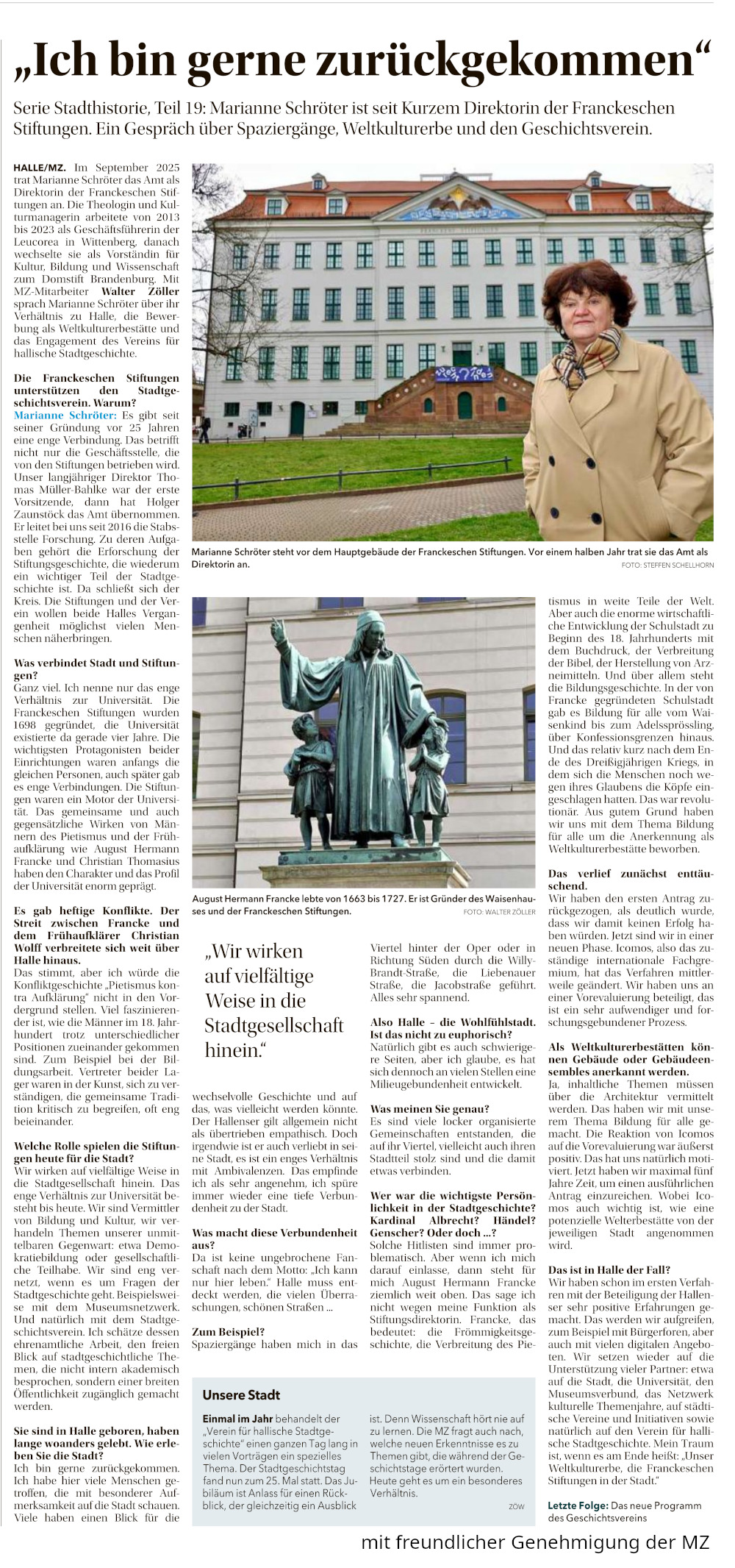 „Ich bin gerne zurückgekommen“ - MZ Artikel vom 30.03.2026